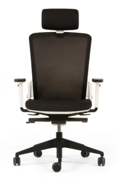 Fauteuil de bureau F6 - assise et dossier résille Rythm - piétement époxy - avec appui-tête
