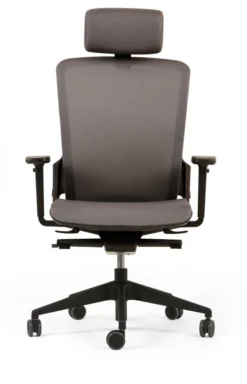 Fauteuil de bureau F6 - assise et dossier résille Rythm - piétement époxy - avec appui-tête