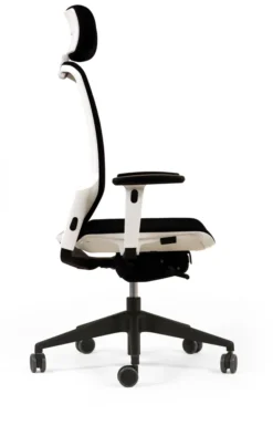 Fauteuil de bureau F6 - assise et dossier résille Rythm - piétement époxy - avec appui-tête