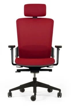 Fauteuil de bureau F6 - assise et dossier résille Rythm - piétement époxy - avec appui-tête