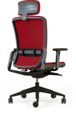 Fauteuil de bureau F6 - assise et dossier résille Rythm - piétement époxy - avec appui-tête