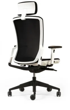 Fauteuil de bureau F6 - assise et dossier résille Rythm - piétement époxy - avec appui-tête