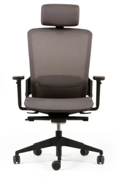 Fauteuil de bureau F6 - assise et dossier résille Rythm - piétement époxy - avec appui-tête
