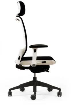 Fauteuil de bureau F6 - assise et dossier résille Rythm - piétement époxy - avec appui-tête