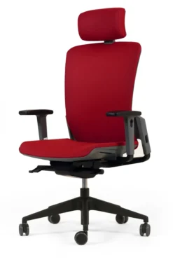Fauteuil de bureau F6 - assise et dossier résille Rythm - piétement époxy - avec appui-tête