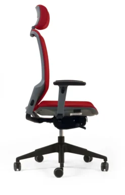 Fauteuil de bureau F6 - assise et dossier résille Rythm - piétement époxy - avec appui-tête