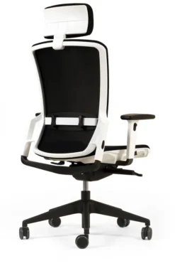 Fauteuil de bureau F6 - assise et dossier résille Rythm - piétement époxy - avec appui-tête