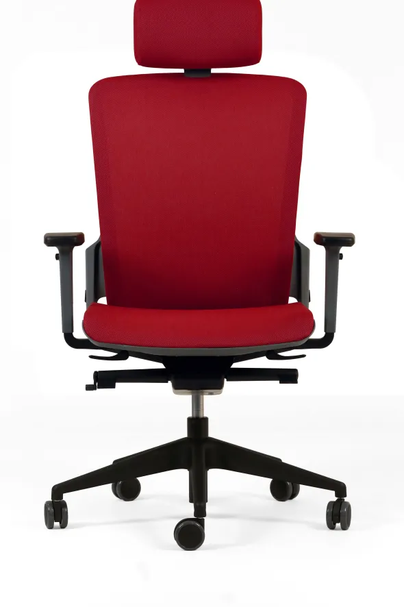 Fauteuil de bureau F6 - assise et dossier résille Rythm - piétement époxy - avec appui-tête