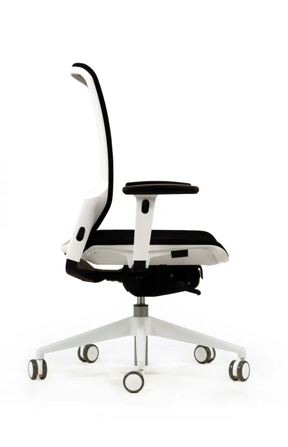 Fauteuil de bureau F6 - assise et dossier résille Rythm - piétement époxy