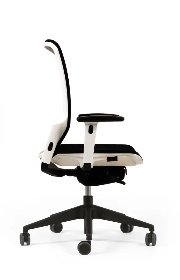 Fauteuil de bureau F6 - assise et dossier résille Rythm - piétement époxy