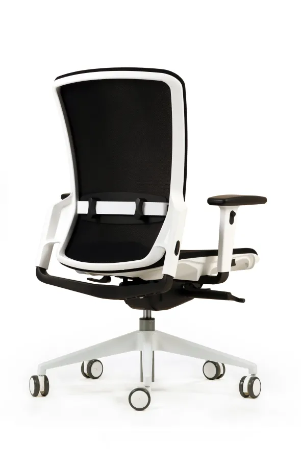 Fauteuil de bureau F6 - assise et dossier résille Rythm - piétement époxy