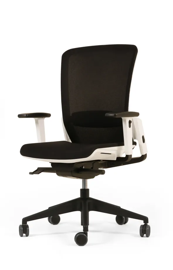 Fauteuil de bureau F6 - assise et dossier résille Rythm - piétement époxy