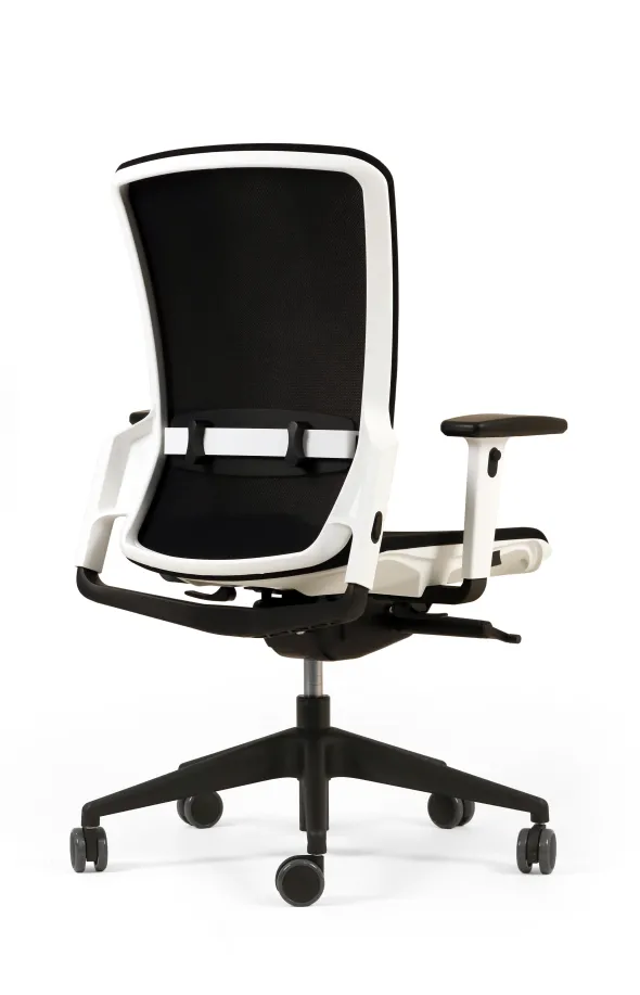 Fauteuil de bureau F6 - assise et dossier résille Rythm - piétement époxy