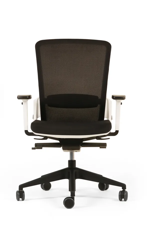 Fauteuil de bureau F6 - assise et dossier résille Rythm - piétement époxy