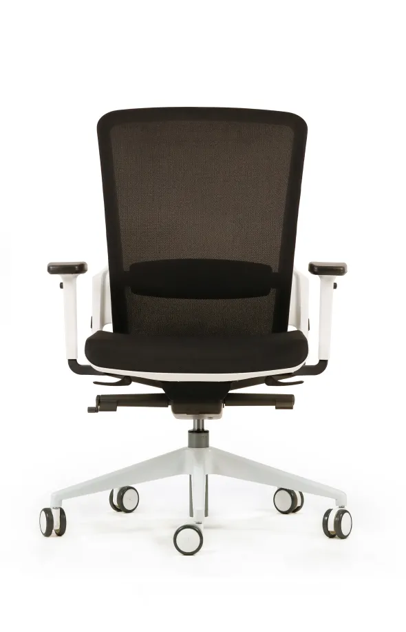 Fauteuil de bureau F6 - assise et dossier résille Rythm - piétement époxy