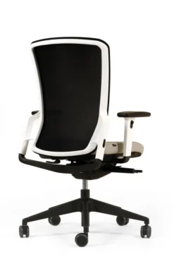 Fauteuil de bureau F8 - assise tissu et dossier résille Rythm - piètement noir