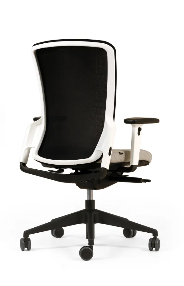 Fauteuil de bureau F8 - assise tissu et dossier résille Rythm - piètement noir
