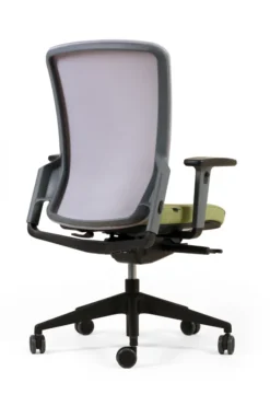 Fauteuil de bureau F8 - assise tissu et dossier résille Rythm - piétement époxy
