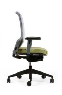 Fauteuil de bureau F8 - assise tissu et dossier résille Rythm - piétement époxy
