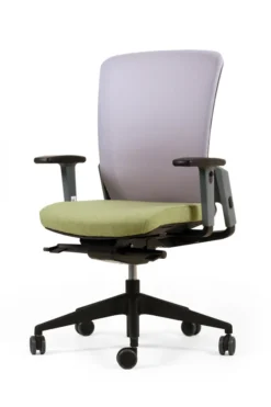 Fauteuil de bureau F8 - assise tissu et dossier résille Rythm - piétement époxy