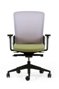 Fauteuil de bureau F8 - assise tissu et dossier résille Rythm - piétement époxy