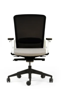 Fauteuil de bureau F8 - assise tissu et dossier résille Rythm - piétement époxy
