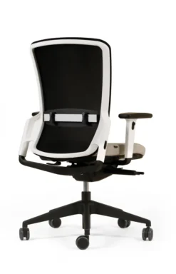Fauteuil de bureau F8 - assise tissu et dossier résille Rythm - piétement époxy