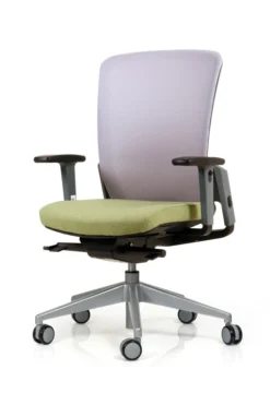 Fauteuil de bureau F8 - assise tissu et dossier résille Rythm - piétement époxy