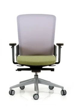 Fauteuil de bureau F8 - assise tissu et dossier résille Rythm - piétement époxy