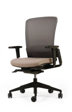 Fauteuil de bureau F8 - assise tissu et dossier résille Rythm - piétement époxy
