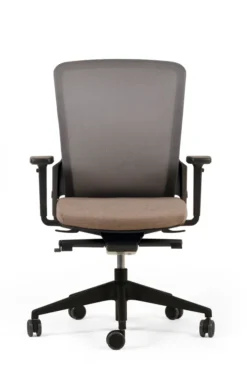 Fauteuil de bureau F8 - assise tissu et dossier résille Rythm - piétement époxy