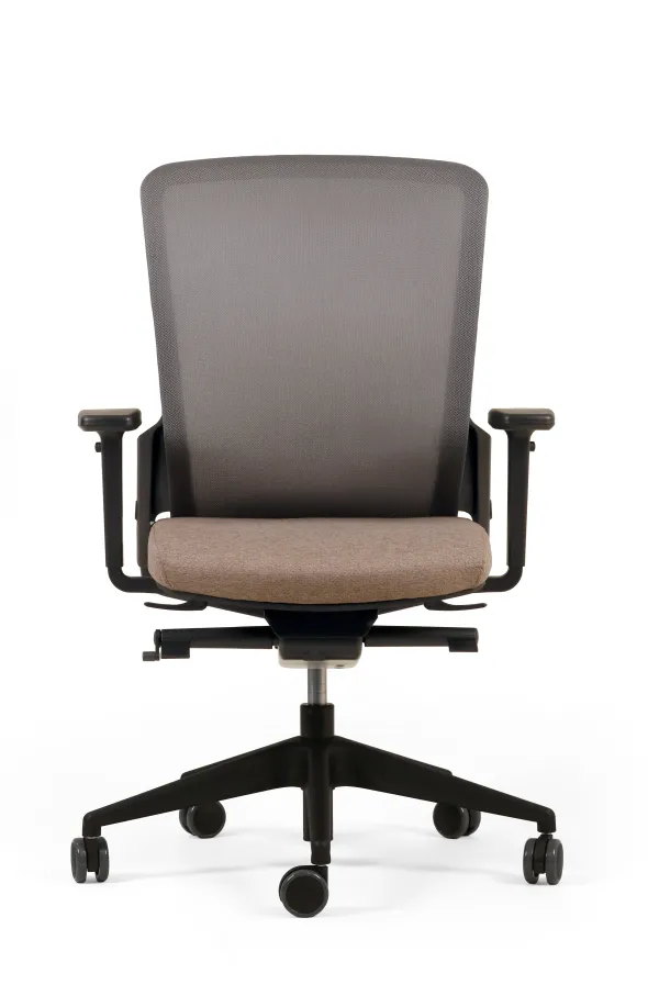 Fauteuil de bureau F8 - assise tissu et dossier résille Rythm - piétement époxy