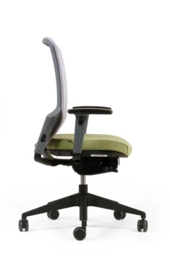 Fauteuil de bureau F8 - assise tissu et dossier résille Rythm - piétement époxy