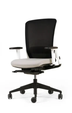 Fauteuil de bureau F8 - assise tissu et dossier résille Rythm - piétement époxy