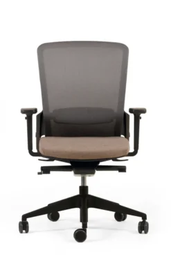 Fauteuil de bureau F8 - assise tissu et dossier résille Rythm - piétement époxy