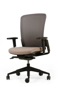 Fauteuil de bureau F8 - assise tissu et dossier résille Rythm - piétement époxy