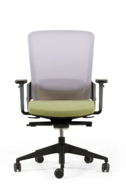 Fauteuil de bureau F8 - assise tissu et dossier résille Rythm - piétement époxy