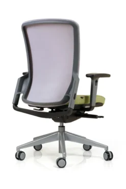 Fauteuil de bureau F8 - assise tissu et dossier résille Rythm - piétement époxy