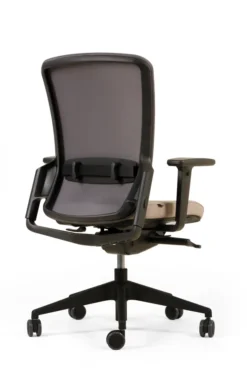 Fauteuil de bureau F8 - assise tissu et dossier résille Rythm - piétement époxy
