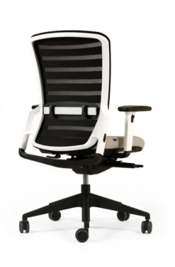 Fauteuil de bureau F8 - assise tissu et dossier résille Stripes 2 - piétement époxy