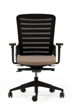 Fauteuil de bureau F8 - assise tissu et dossier résille Stripes 2 - piétement époxy