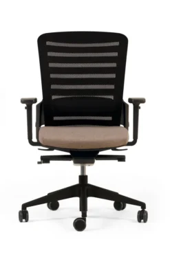 Fauteuil de bureau F8 - assise tissu et dossier résille Stripes 2 - piétement époxy