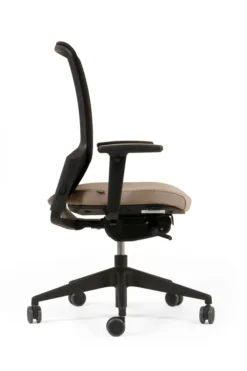 Fauteuil de bureau F8 - assise tissu et dossier résille Stripes 2 - piétement époxy