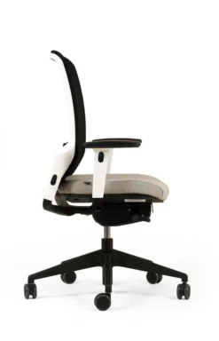 Fauteuil de bureau F8 - assise tissu et dossier résille Stripes 2 - piétement époxy