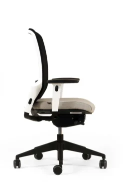 Fauteuil de bureau F8 - assise tissu et dossier résille Stripes 2 - piétement époxy