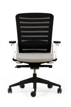 Fauteuil de bureau F8 - assise tissu et dossier résille Stripes 2 - piétement époxy