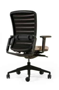 Fauteuil de bureau F8 - assise tissu et dossier résille Stripes 2 - piétement époxy