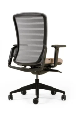 Fauteuil de bureau F8 - assise tissu et dossier résille Stripes 2 - piètement noir