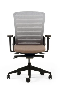 Fauteuil de bureau F8 - assise tissu et dossier résille Stripes 2 - piètement noir