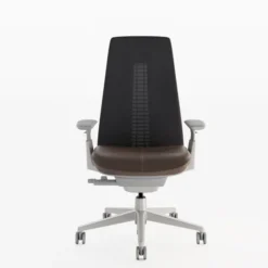 Fauteuil de bureau Fern - assise cuir dossier résille